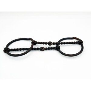 Metal Horse Bit Western Vintage Twisted Equestrian Rustic Blacksmith Country